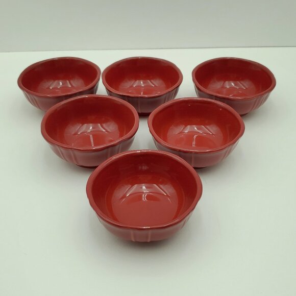 JC Penney Home Ashley Red Individual Dip Dishes JCP Dessert Sauce Berry Bowls - Picture 2 of 6